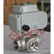 3 way thread dn25 electric motor ball valve